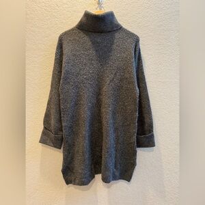 Topshop Gray Long Sleeve Sweater Dress